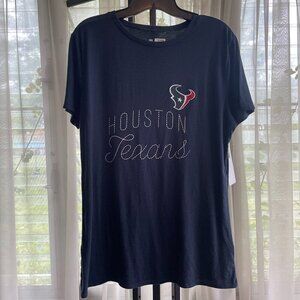 NWT NFL Houston Texans Short Sleeve T-Shirt Team Apparel Navy Blue Womens Size S